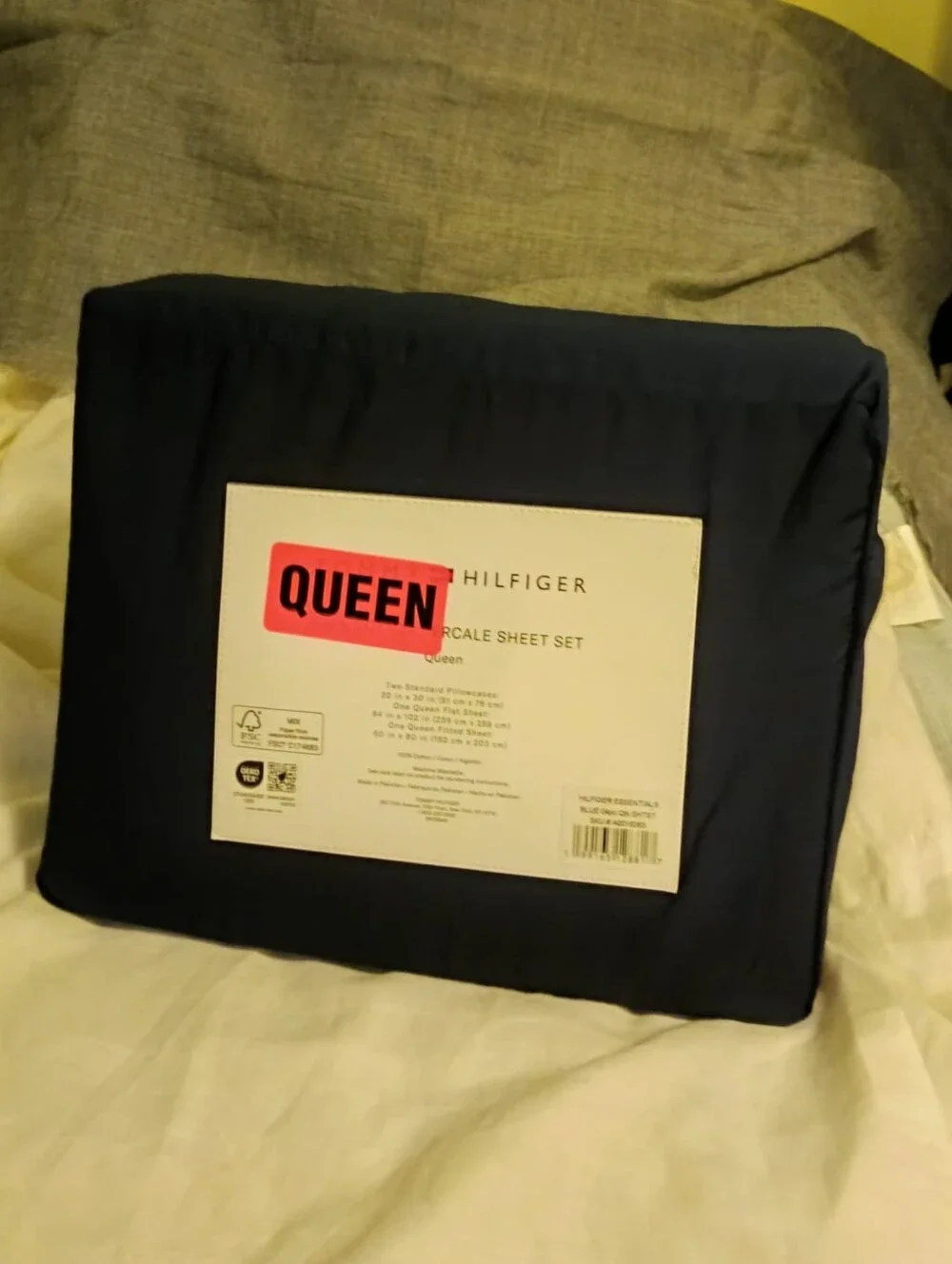 Tommy Hilfiger Dark Blue Queen Sheet Set